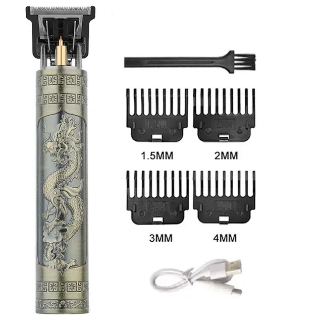 Tondeuse à cheveux vintage portable T9 - Tondeuse de barbier sans fil à charge rapide USB pour la coupe de cheveux et la taille de barbe 9