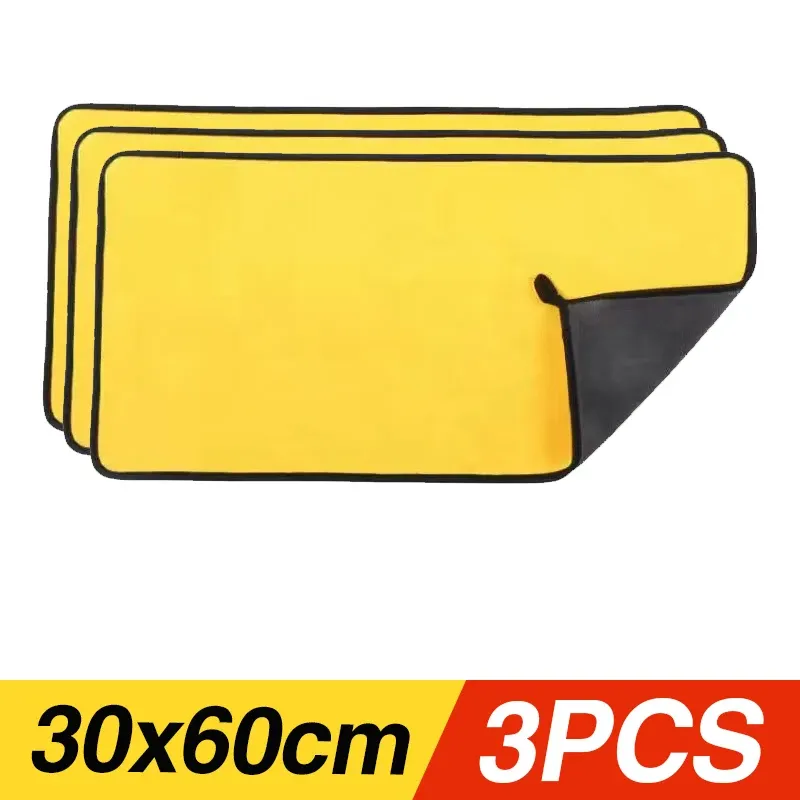 Serviette de lavage en microfibre pour voiture, chiffon doux double couche, épais, haute absorption, séchage rapide 11