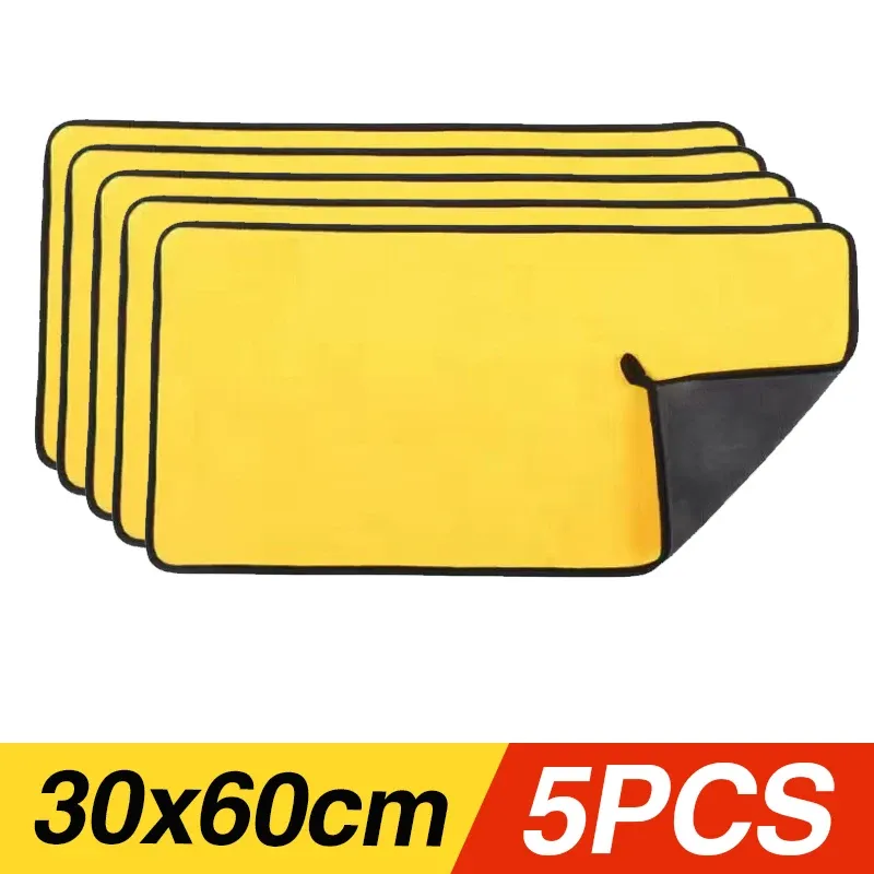 Serviette de lavage en microfibre pour voiture, chiffon doux double couche, épais, haute absorption, séchage rapide 10