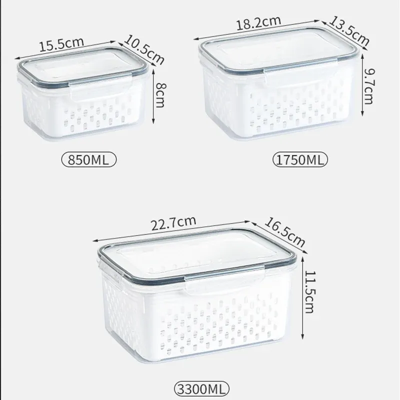 Conteneurs alimentaires transparents et compacts