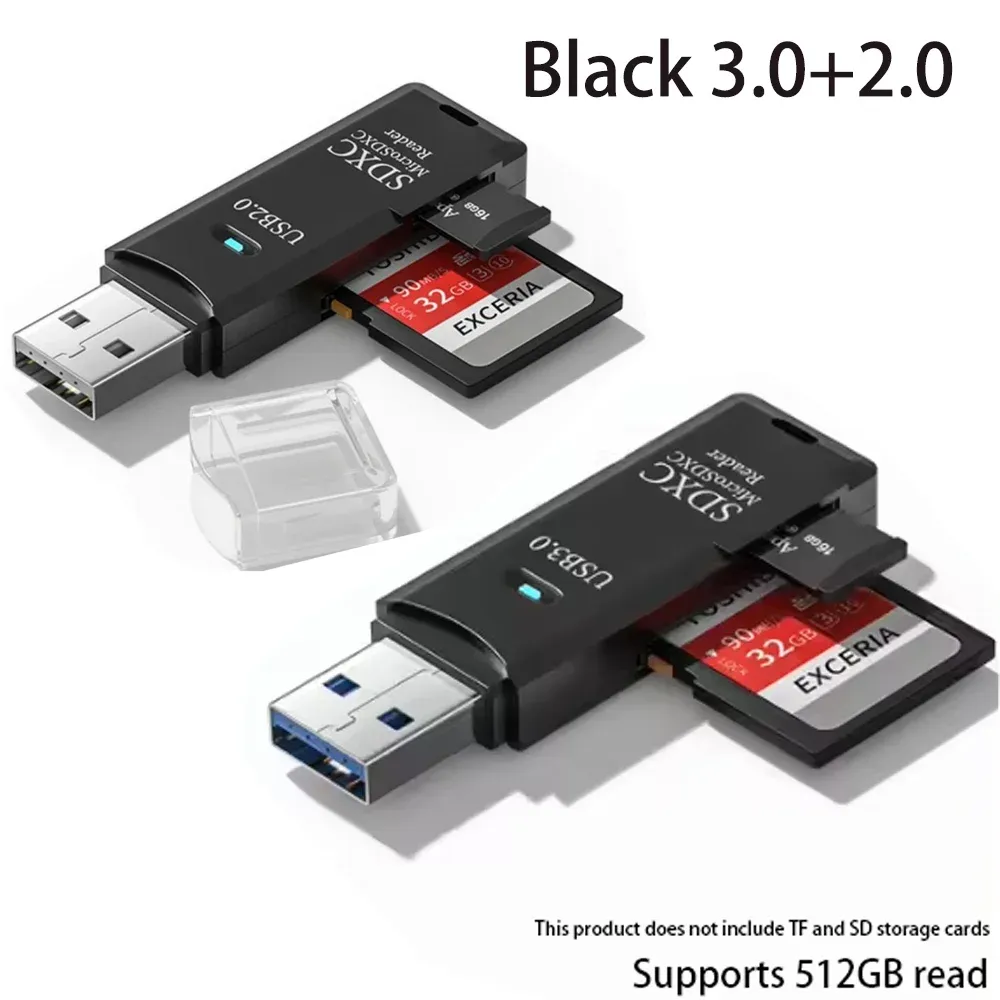 Lecteur de carte USB 3.0 multifonction 2 en 1 pour cartes MiniSD et TF, adaptateur pour ordinateurs portables 28