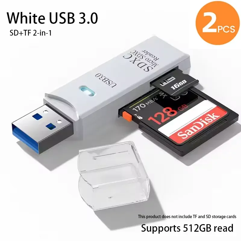 Lecteur de carte USB 3.0 multifonction 2 en 1 pour cartes MiniSD et TF, adaptateur pour ordinateurs portables 22