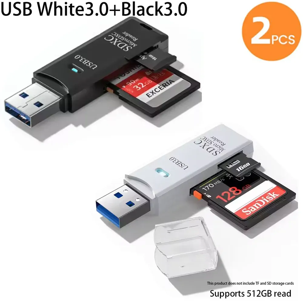 Lecteur de carte USB 3.0 multifonction 2 en 1 pour cartes MiniSD et TF, adaptateur pour ordinateurs portables 14