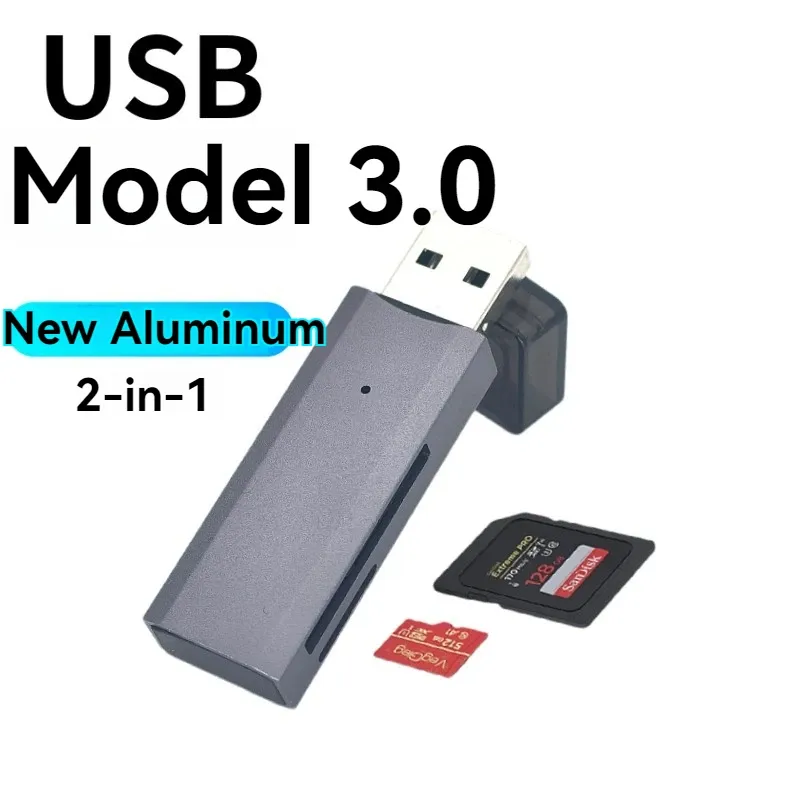 Lecteur de carte USB 3.0 multifonction 2 en 1 pour cartes MiniSD et TF, adaptateur pour ordinateurs portables 29