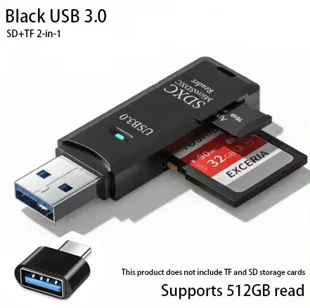 Lecteur de carte USB 3.0 multifonction 2 en 1 pour cartes MiniSD et TF, adaptateur pour ordinateurs portables 9