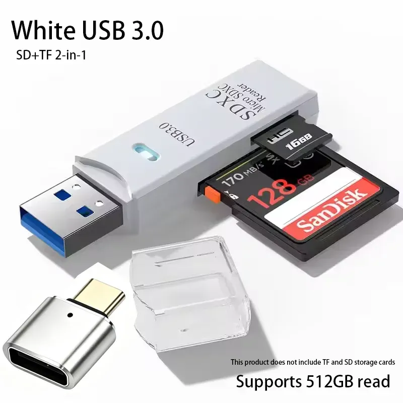 Lecteur de carte USB 3.0 multifonction 2 en 1 pour cartes MiniSD et TF, adaptateur pour ordinateurs portables 8