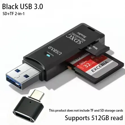 Lecteur de carte USB 3.0 multifonction 2 en 1 pour cartes MiniSD et TF, adaptateur pour ordinateurs portables 26