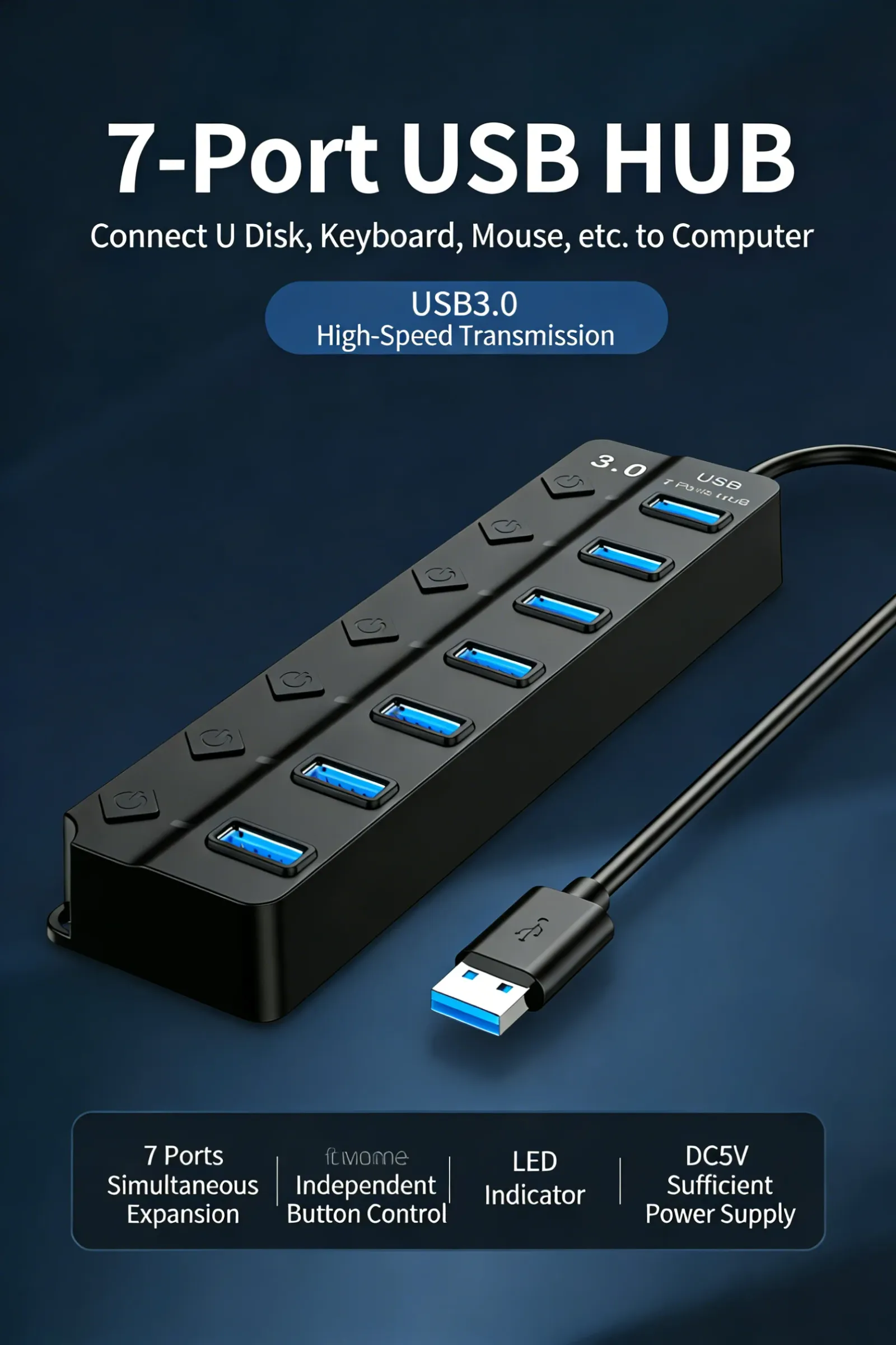 Hub USB premium présenté sur un bureau moderne
