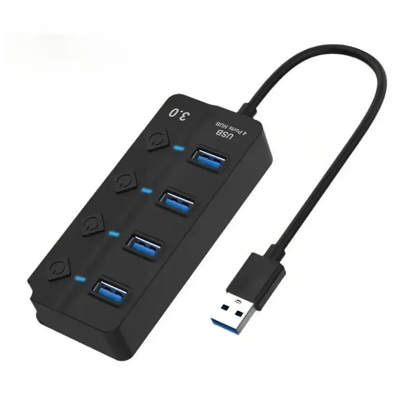 Hub USB 3.0 à 4 ou 7 ports, interrupteurs indépendants, compatible ordinateurs portables, clés USB, disques durs, imprimantes et appareils photo 7