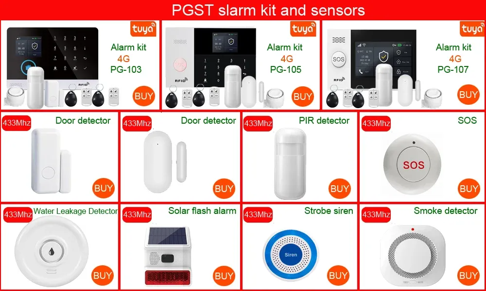 Kit d'alarme de sécurité domestique sans fil