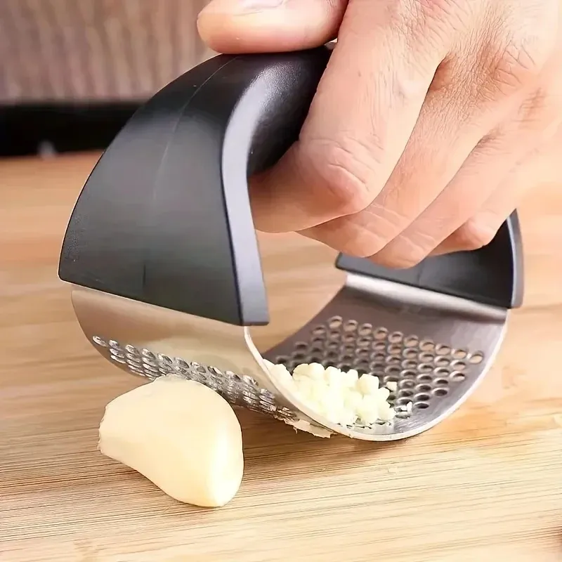 Presse-ail en acier inoxydable lavable, pince à ail épaisse, broyeur d'ail domestique, mortier à ail, ustensile de cuisine (lot de 1 à 6 pièces)