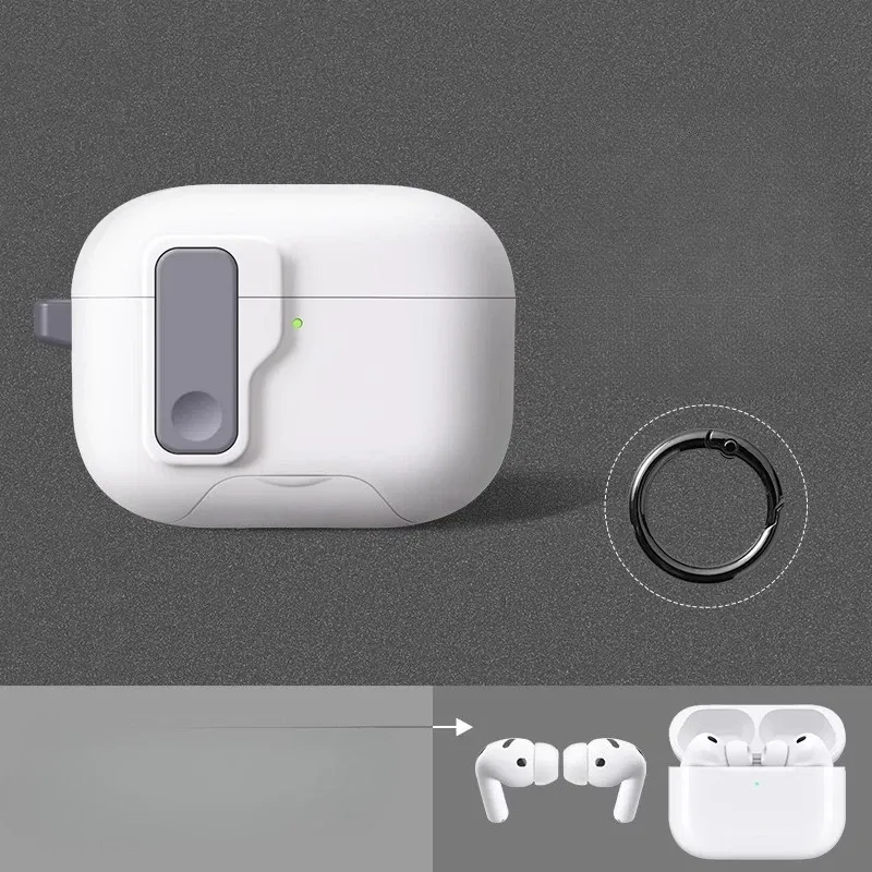 Étui magnétique à verrouillage automatique pour AirPods Pro 3 avec crochet 10