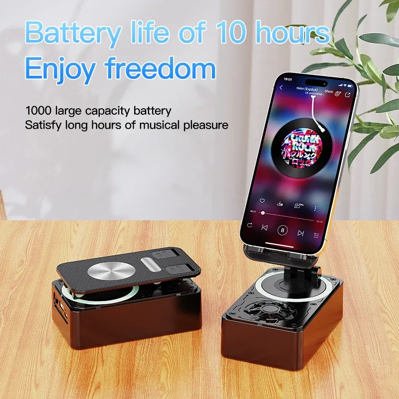 Haut-parleur Bluetooth 3 en 1 avec batterie externe pliable et support de téléphone antidérapant 4
