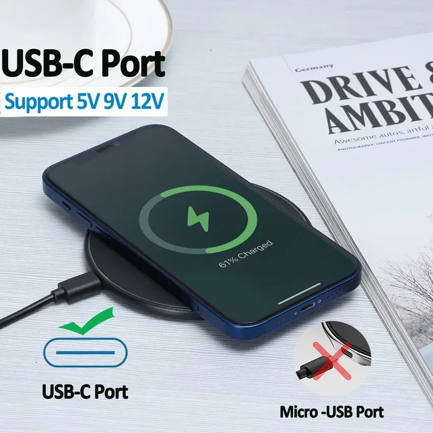 Chargeur sans fil rapide, détail de la surface