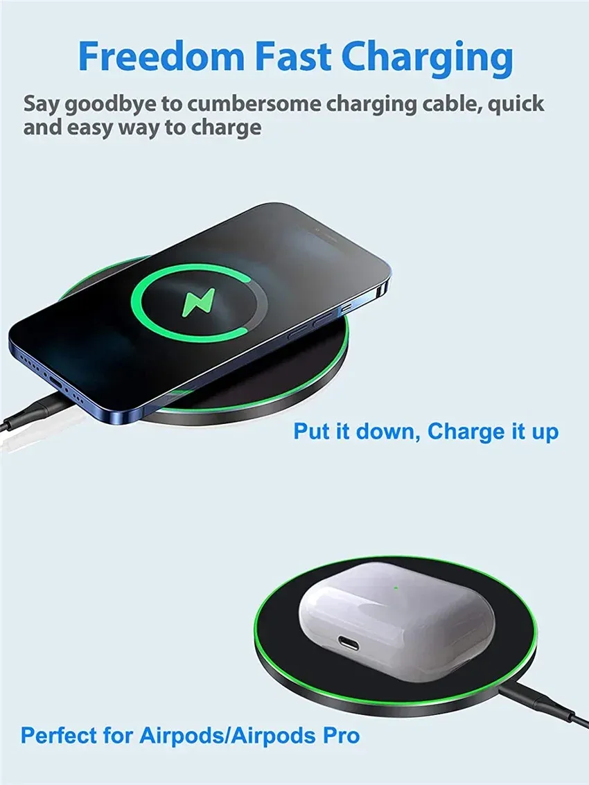 Chargeur sans fil rapide, indicateur lumineux