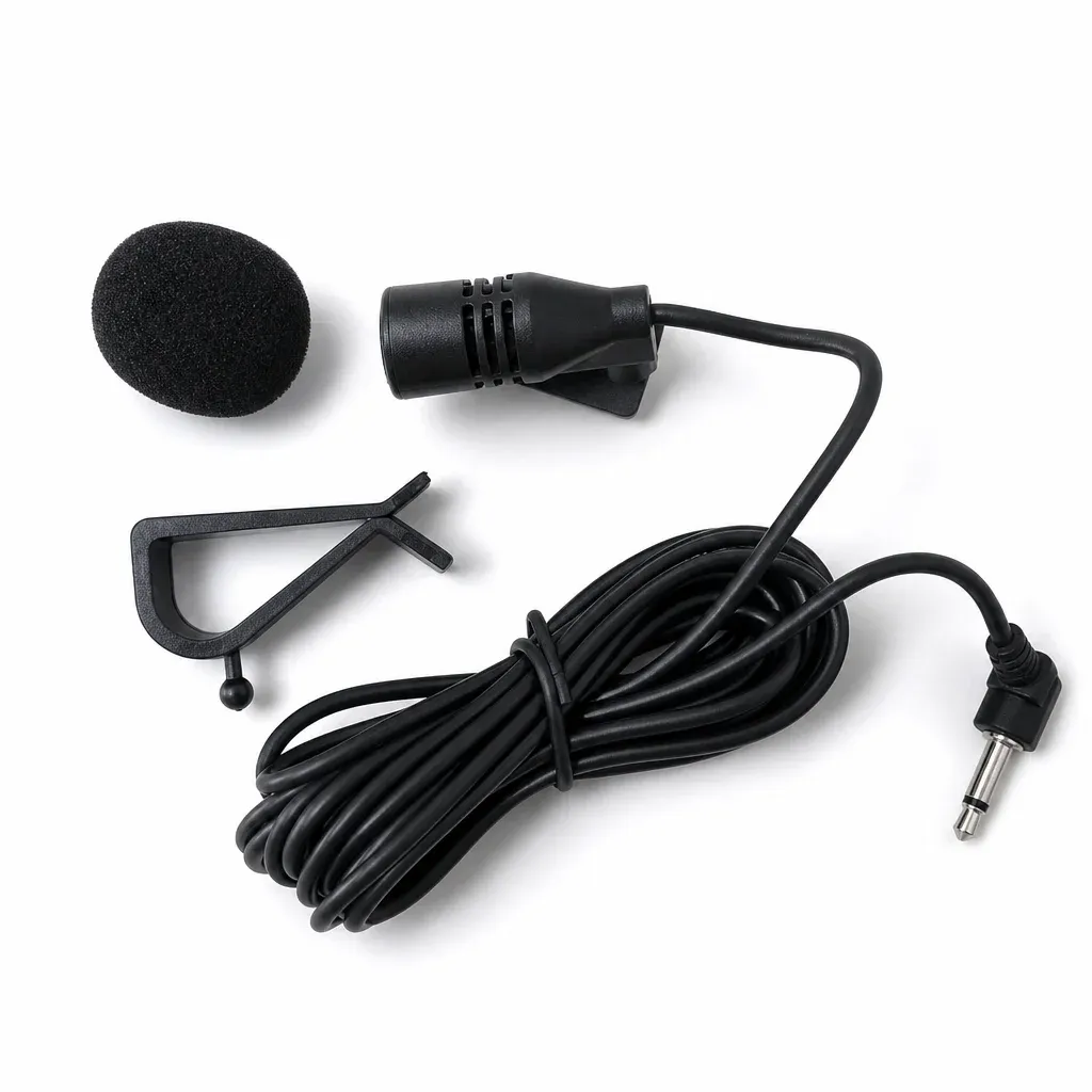 Microphone audio externe pour autoradio de véhicule, compatible unité principale stéréo Bluetooth, GPS et DVD, prise jack 3,5 mm 9