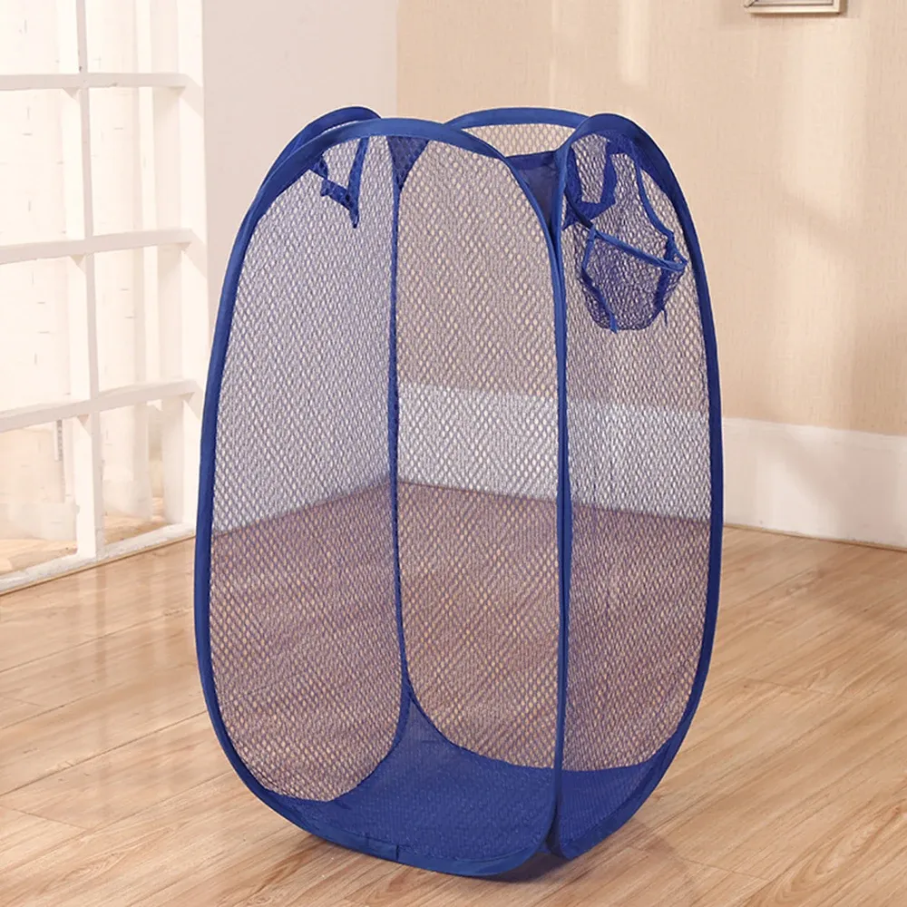 Panier à linge respirant en maille pliable de grande capacité, 40 x 40 x 70 cm 4