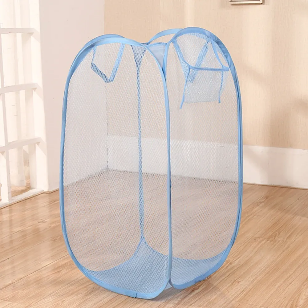 Panier à linge respirant en maille pliable de grande capacité, 40 x 40 x 70 cm 6