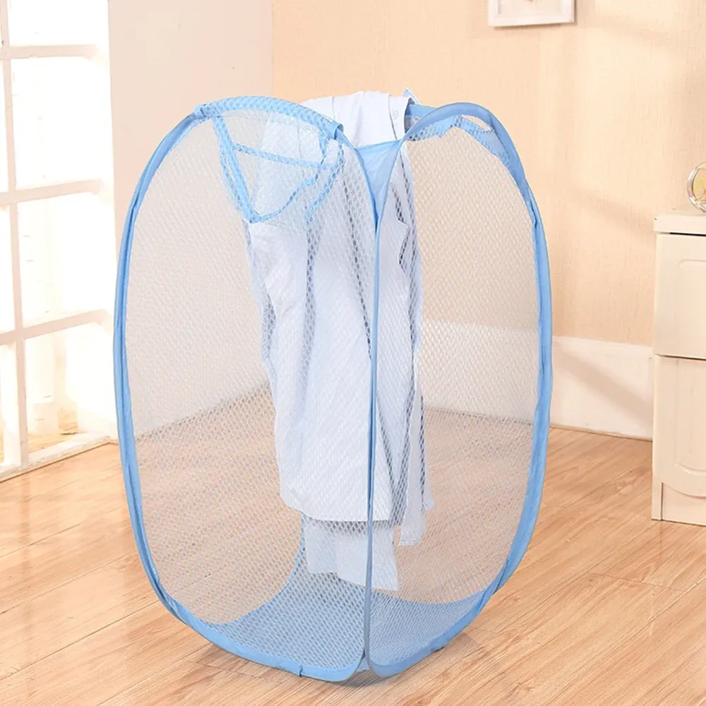 Panier à linge respirant en maille pliable de grande capacité, 40 x 40 x 70 cm 9