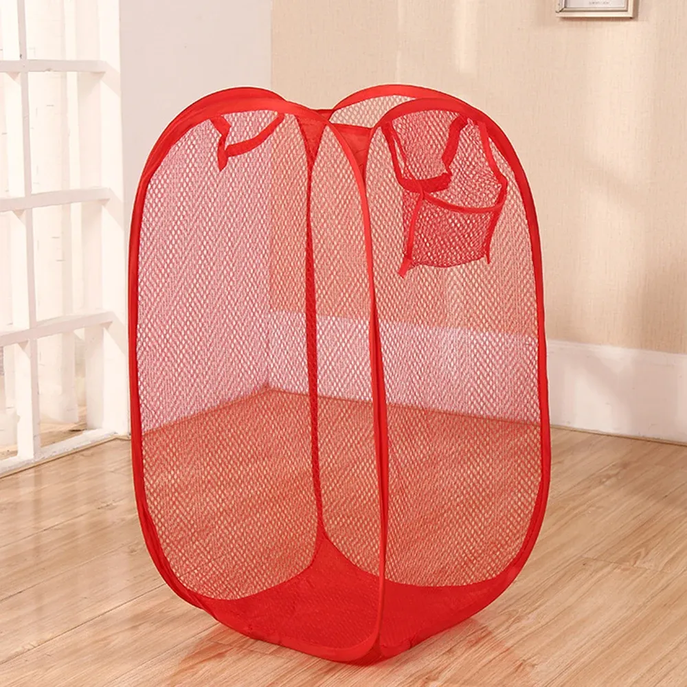 Panier à linge respirant en maille pliable de grande capacité, 40 x 40 x 70 cm 10