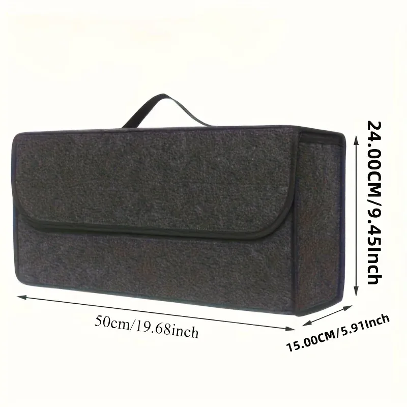 Boîte de rangement pour coffre de voiture, 1 pièce : sac pliable avec compartiments et poignée, pour SUV, berlines et utilitaires, tissu durable 3