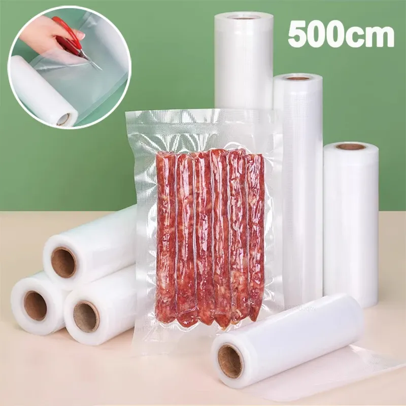 Rouleau de sacs pour machine sous vide, 500 cm, sacs sous vide pour aliments - Image 1