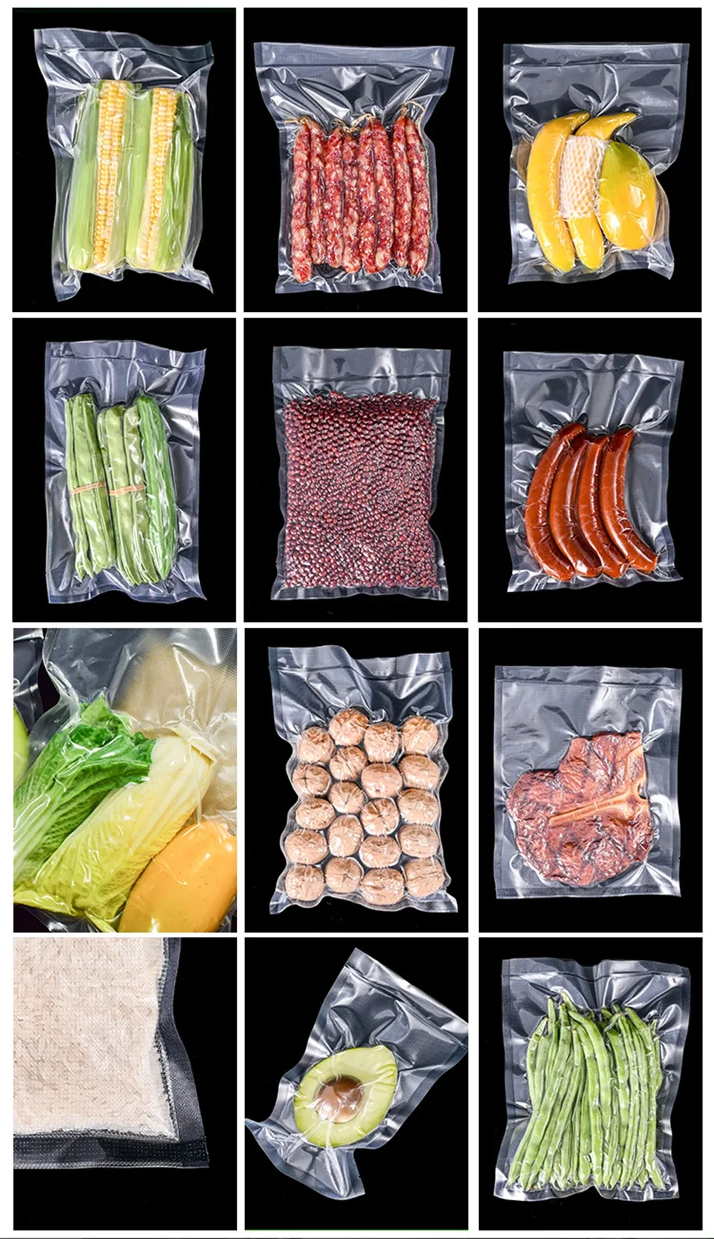 Sacs sous vide scellés prêts au rangement