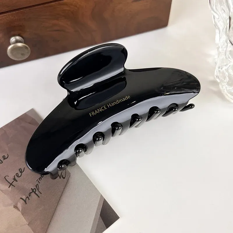 Pince à cheveux rétro en acétate de haute qualité, griffe élégante grand format pour femme, motif léopard 9