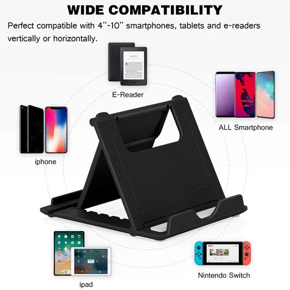 Support de téléphone réglable pour bureau, support universel pliable pour iPad, iPhone, Samsung, Xiaomi et Huawei 5