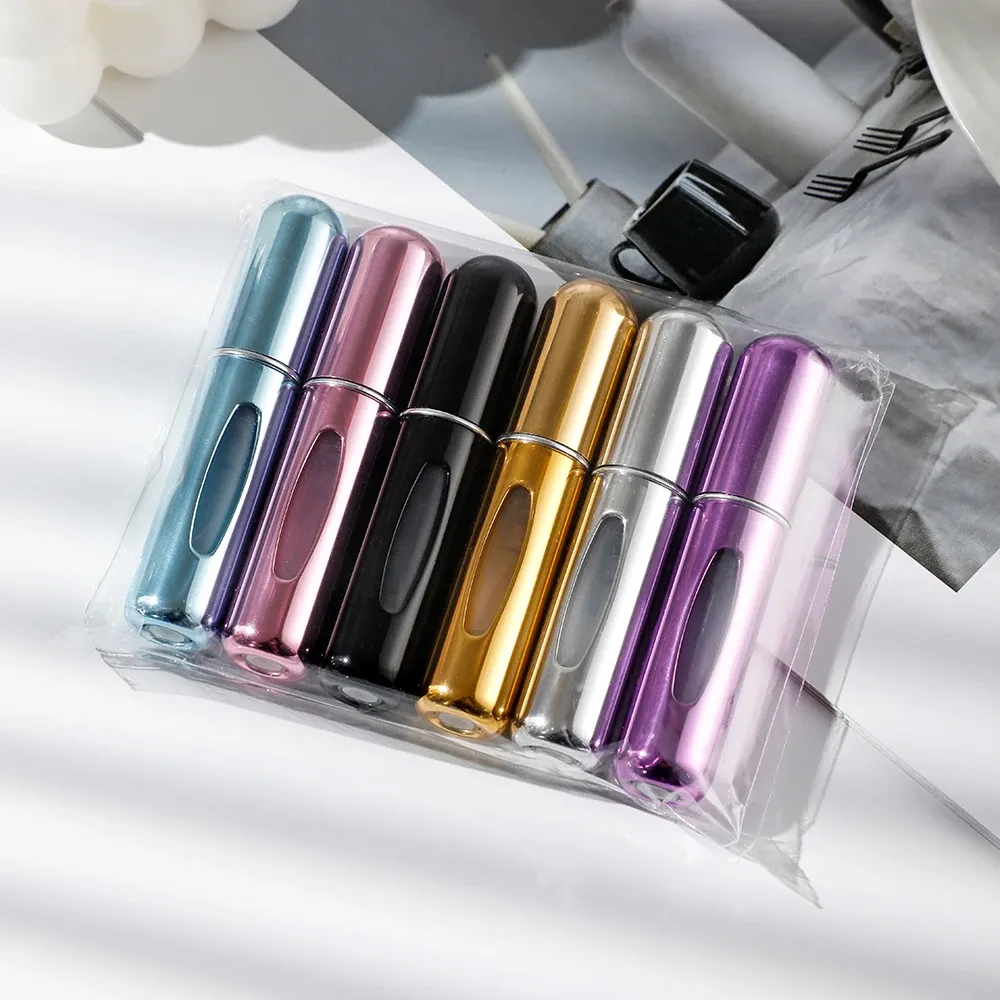 Flacon vaporisateur portable, ensemble de voyage, 5 ml, remplissage par le bas auto-amorçant, lot de 6 flacons de parfum - Image 1