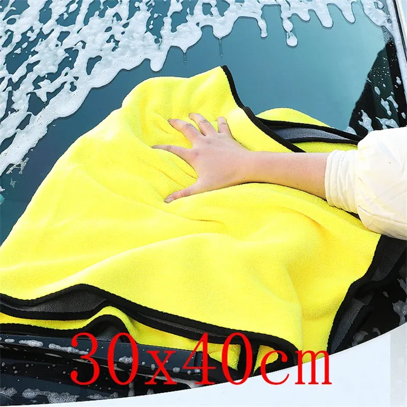 Grande serviette en microfibre pour lavage de voiture, chiffon de nettoyage et de séchage, pour soins de voiture, très absorbante 15