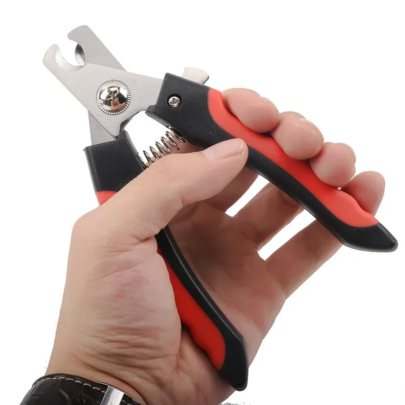 Ciseaux coupe-ongles ergonomiques en acier inoxydable pour animaux de compagnie, chiens et chats