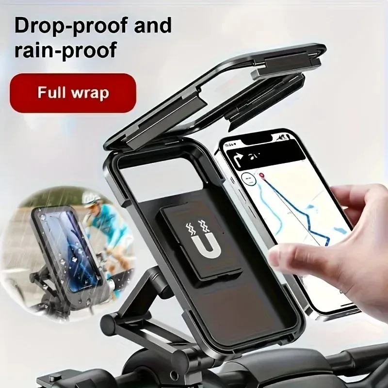 Support universel pour téléphone portable et GPS, moto et vélo, étanche, rotation à 360° - Image 1