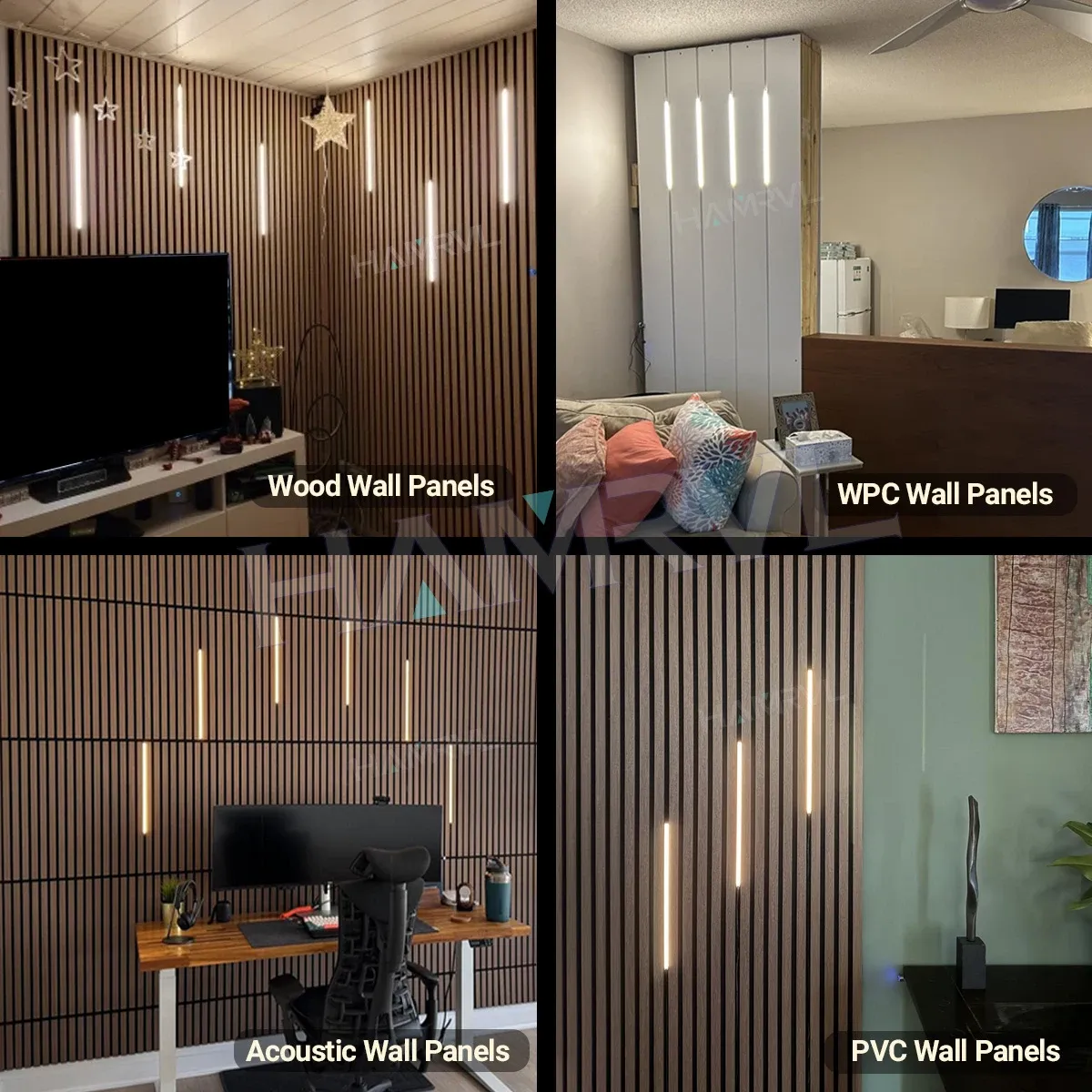 Bande LED encastrable pour panneau mural en lattes de bois, avec capteur tactile en parallèle et adhésif au dos pour la décoration murale 6
