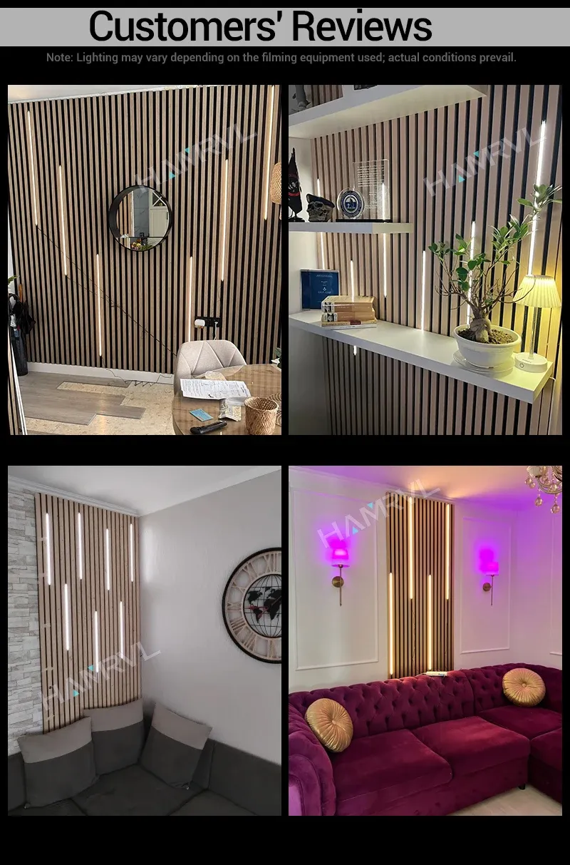 Panneau mural LED en bois, mise en situation