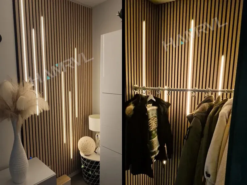 Panneau mural LED en bois, rendu final