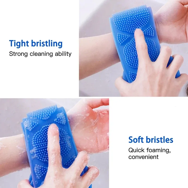 Éponge exfoliante en silicone pour le corps, gommage du dos, outil de bain et de douche écologique et antidérapant 4