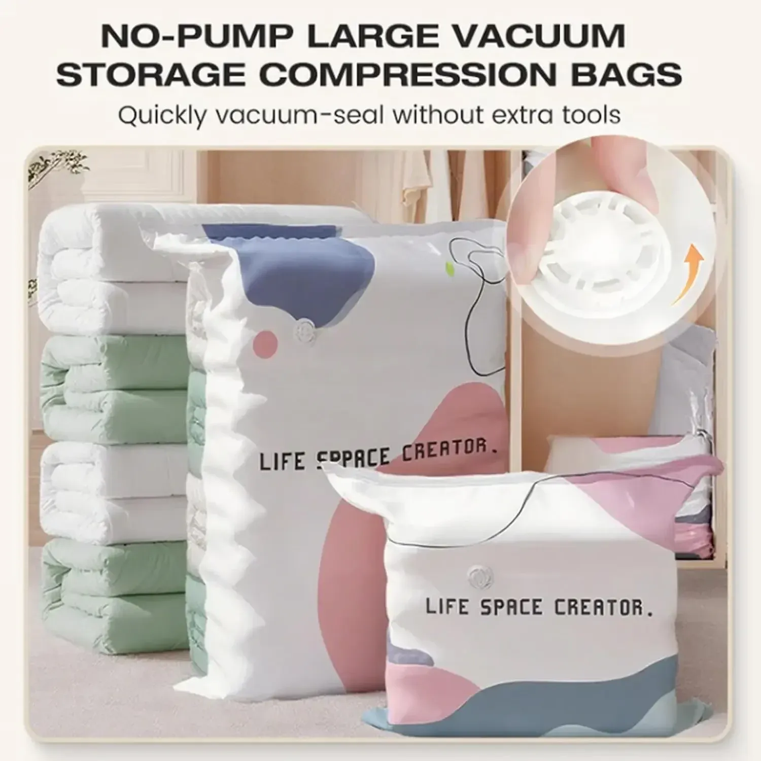 Sac de compression rempli de textiles