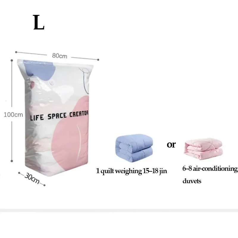 Sacs de rangement sous vide sans pompe, grands sacs de compression pour vêtements, couettes et couvertures, sacs de compression cubiques pour gagner de la place 8