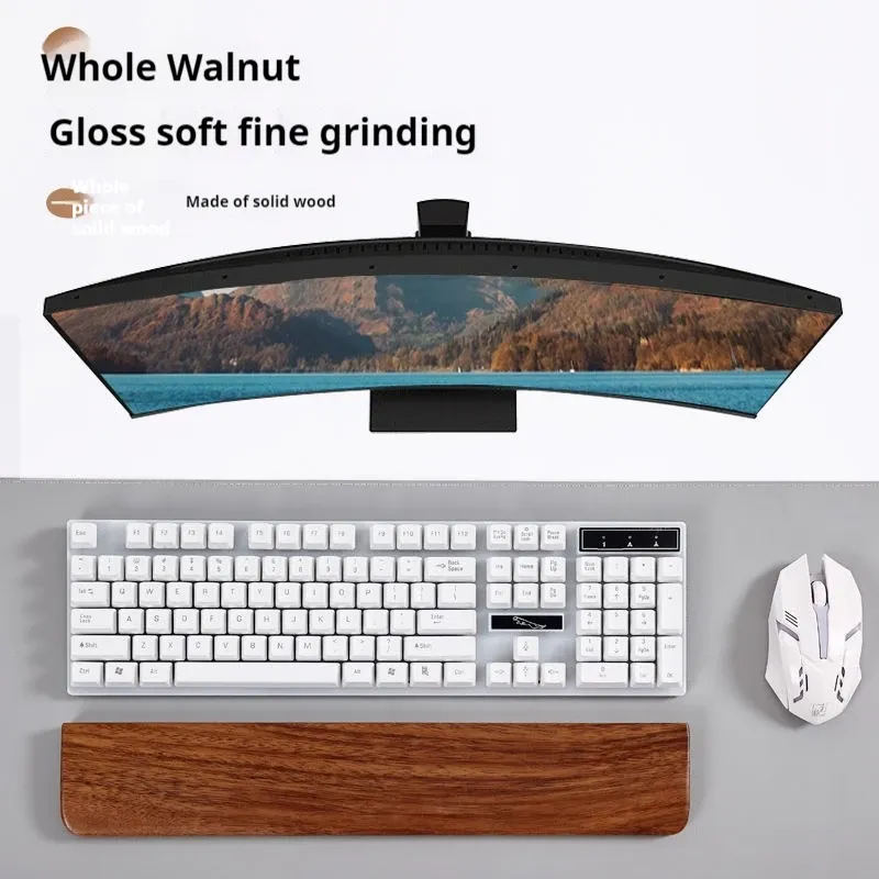 Repose-poignet ergonomique en bois de noyer pour clavier mécanique 87, 98, 104 et 108 touches 3