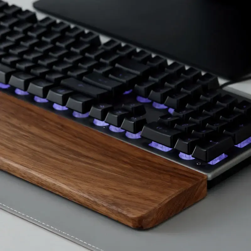 Repose-poignet ergonomique en bois de noyer pour clavier mécanique 87, 98, 104 et 108 touches 4