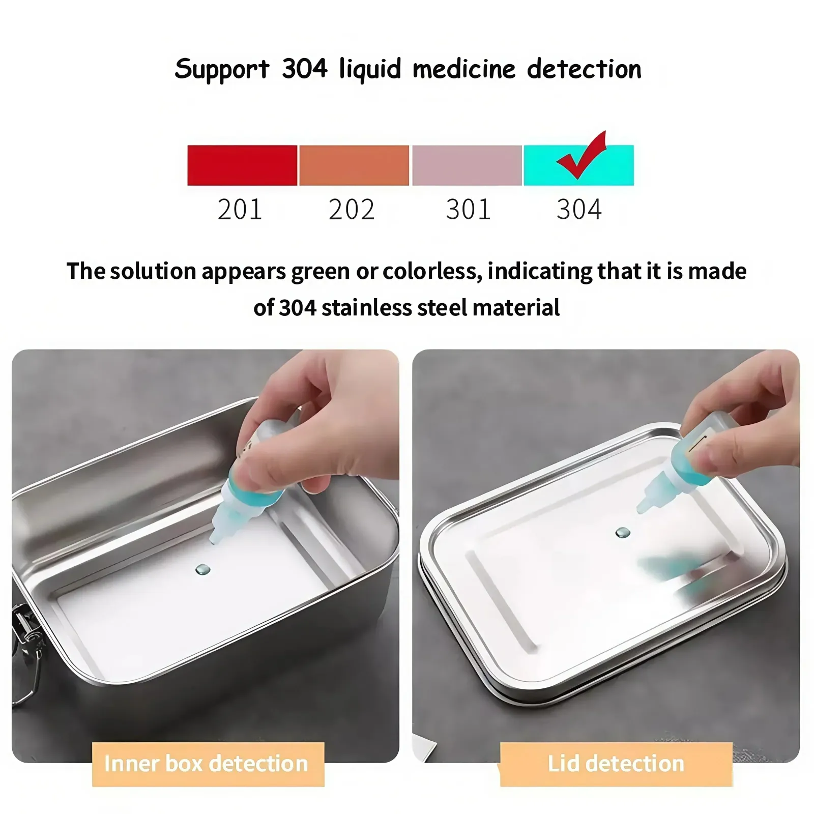 Boîte bento en acier inoxydable, vue détaillée