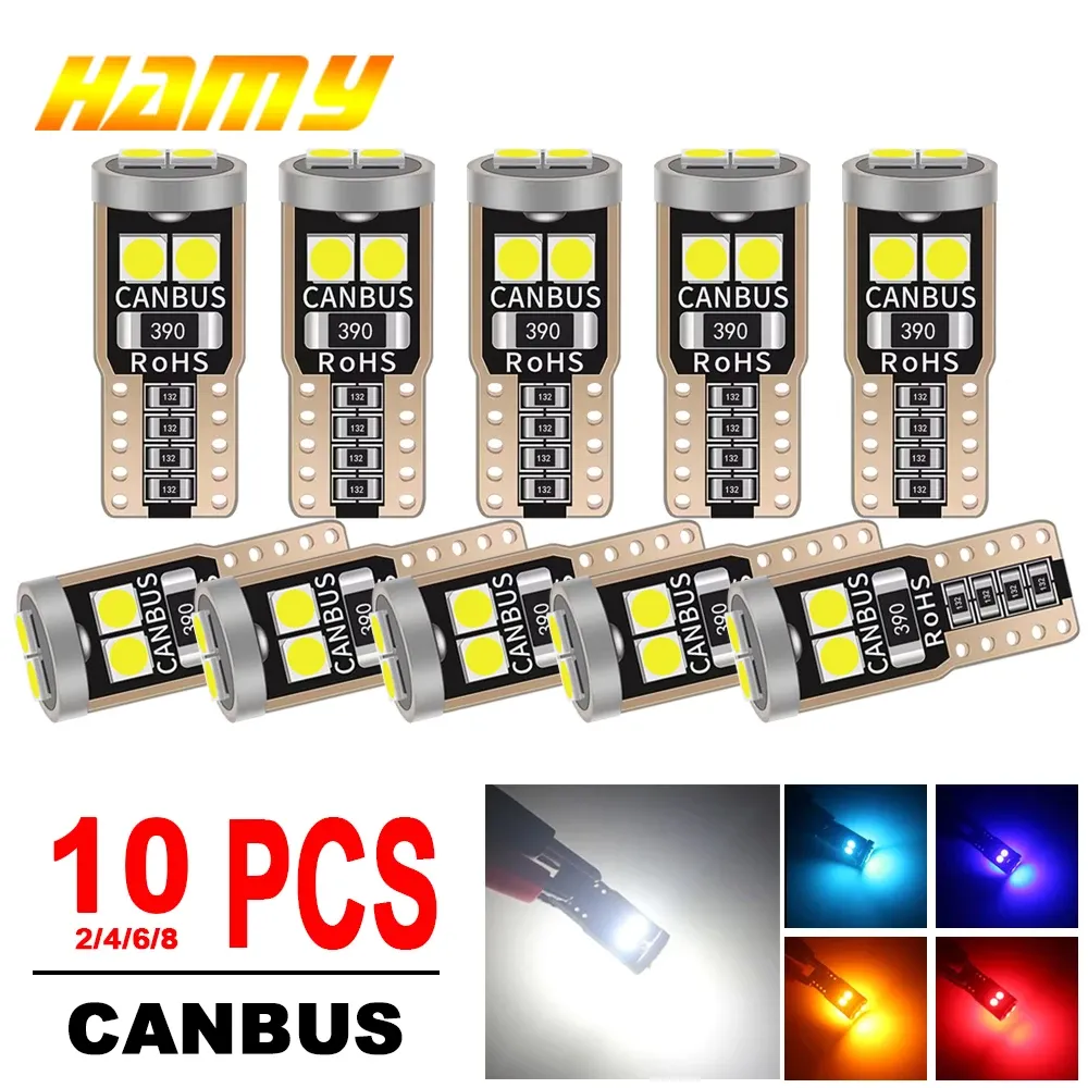 Ampoule LED blanche T10 W5W 12V, éclairage de plaque d'immatriculation et de coffre, 6 SMD, 400 LM, 6500K, lot de 2/4/6/8/10/20 - Image 1