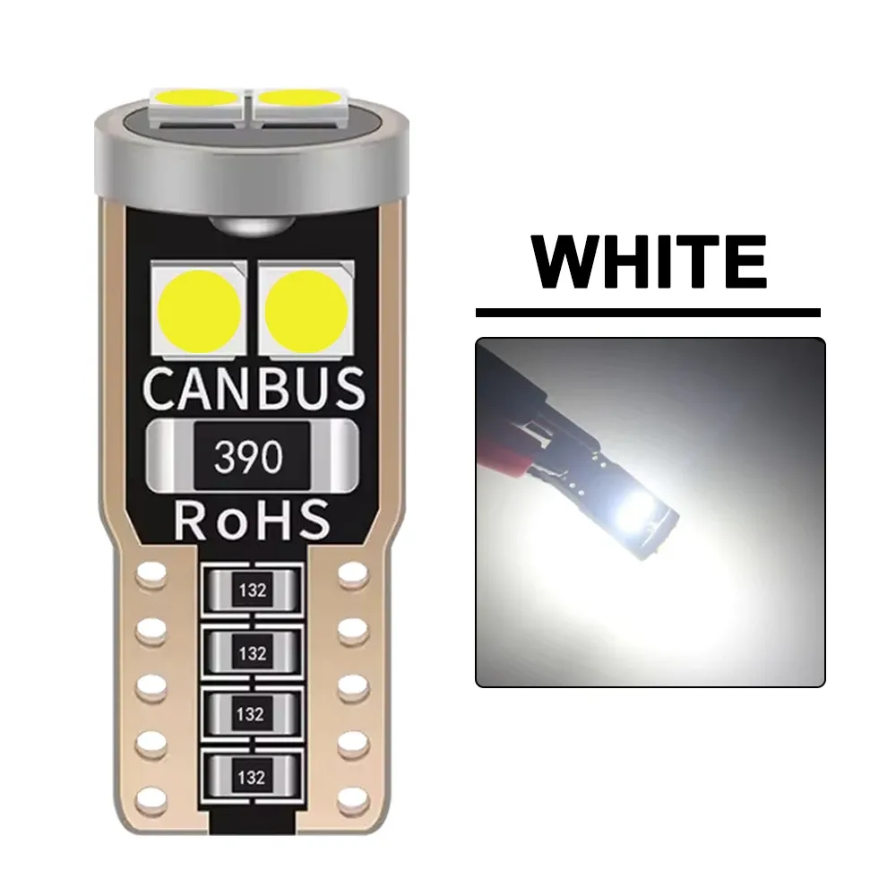 Ampoule LED blanche T10 W5W 12V, éclairage de plaque d'immatriculation et de coffre, 6 SMD, 400 LM, 6500K, lot de 2/4/6/8/10/20 11