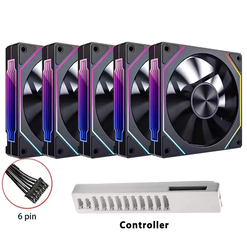 Ventilateur RGB 120 mm à 6 broches Prism 5 PRO pour boîtier PC