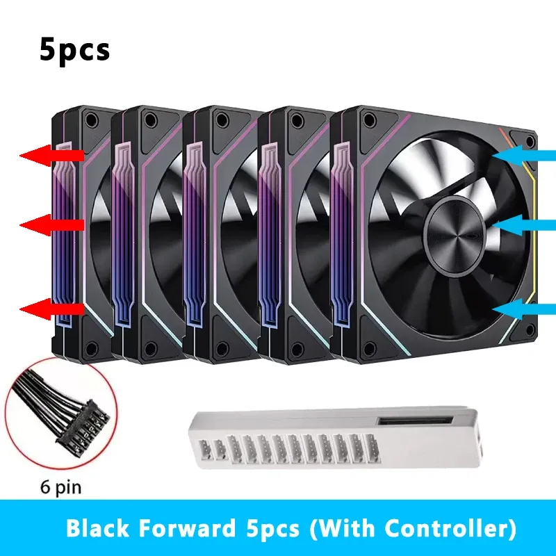Ventilateur RGB 120 mm à 6 broches Prism 5 PRO pour boîtier PC 7