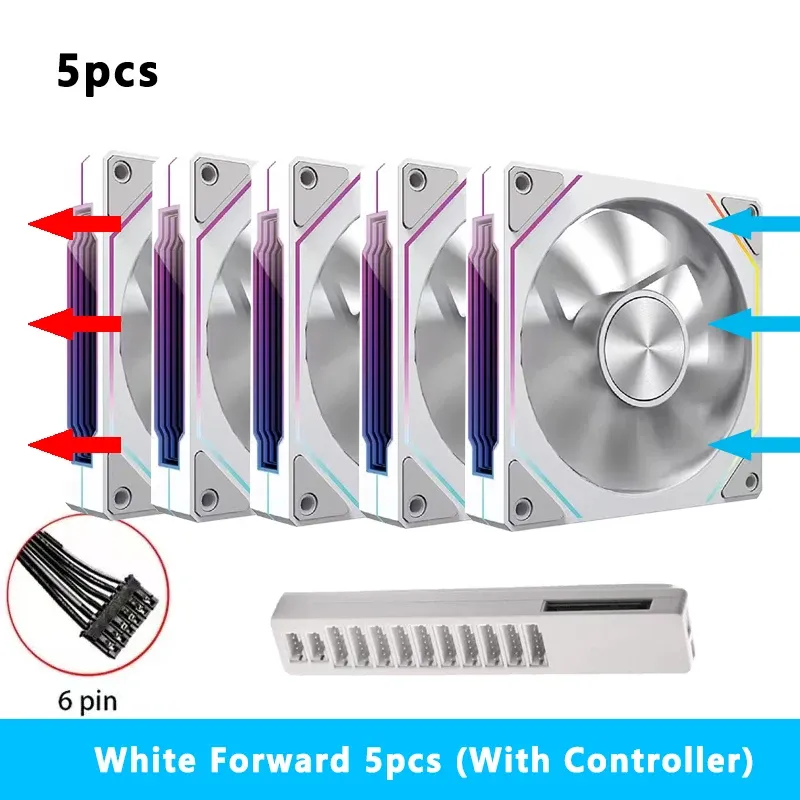 Ventilateur RGB 120 mm à 6 broches Prism 5 PRO pour boîtier PC 8