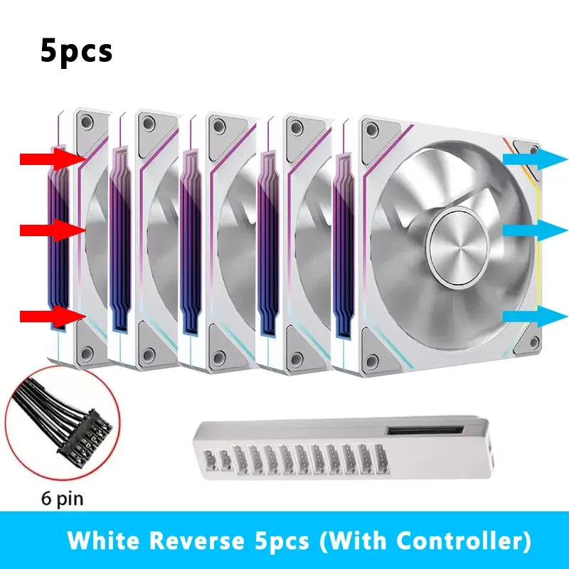 Ventilateur RGB 120 mm à 6 broches Prism 5 PRO pour boîtier PC 10