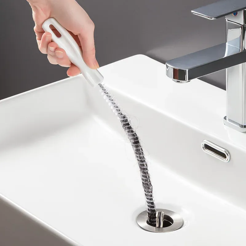 Brosse anti-colmatage longue pour douche et baignoire, collecteur de cheveux pour canalisations