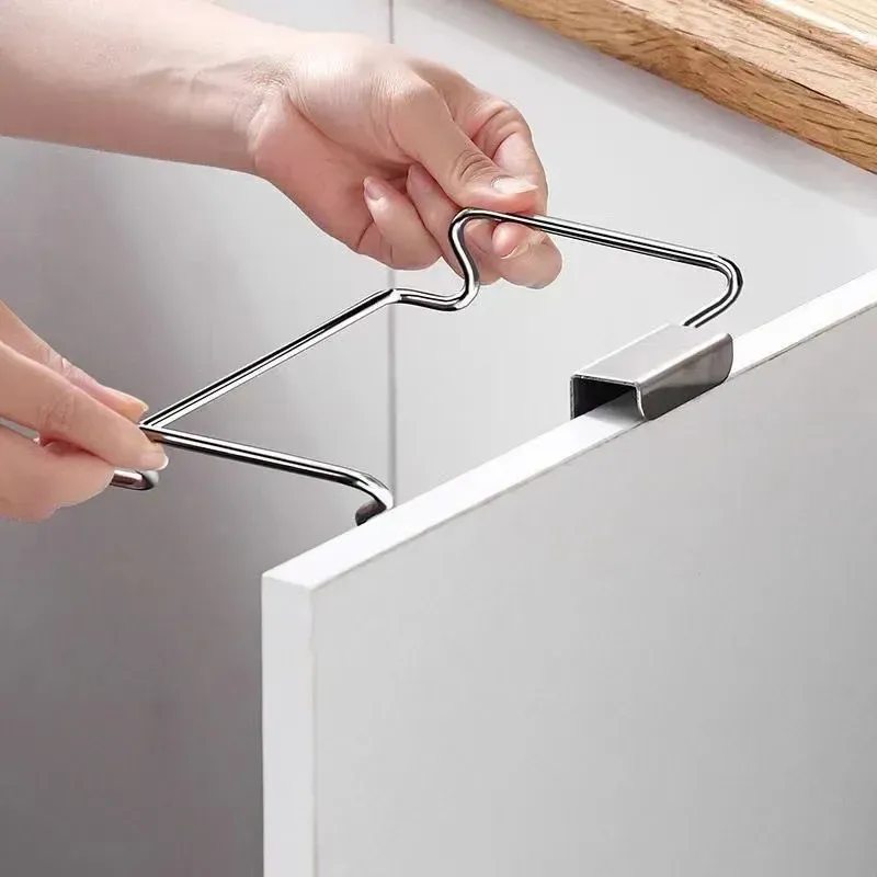 Support de sac poubelle de cuisine en acier inoxydable à montage sur porte d'armoire 5